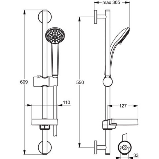 Комплект за вграждане 3 в 1- Cerafine O и Ceratherm T25, BC984AA