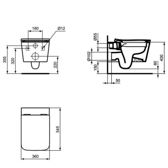 WC комплект за вграждане Blend Cube R052401