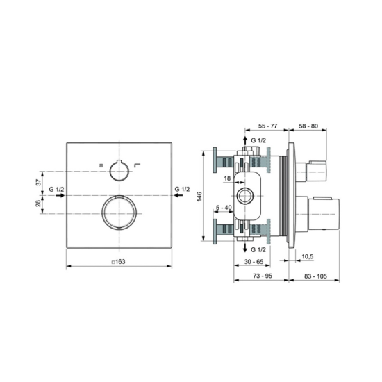 Комплект термостатна душ система Ceratherm C100 A7542AA