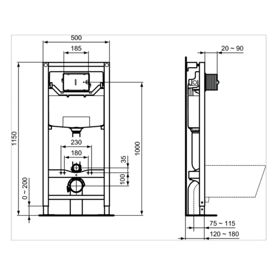 WC комплект за вграждане Connect Air AquaBlade® R048901