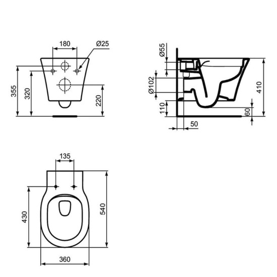 WC комплект за вграждане Connect Air Rimless+ R052501