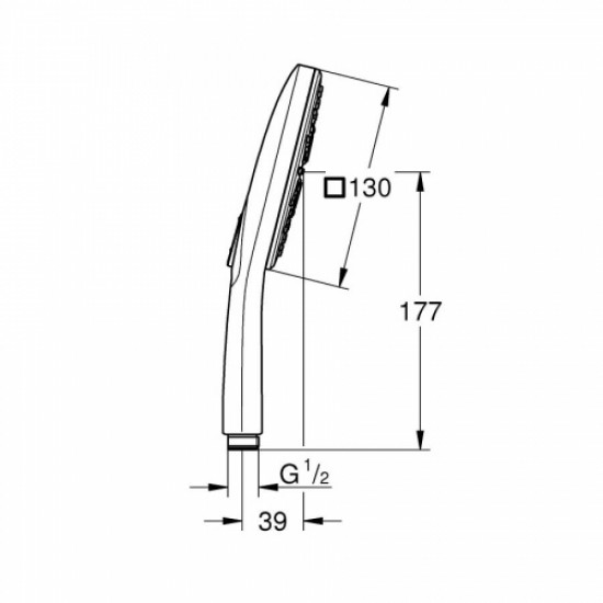 Ръчен душ Rainshower SmartActive 130 Cube 26582000