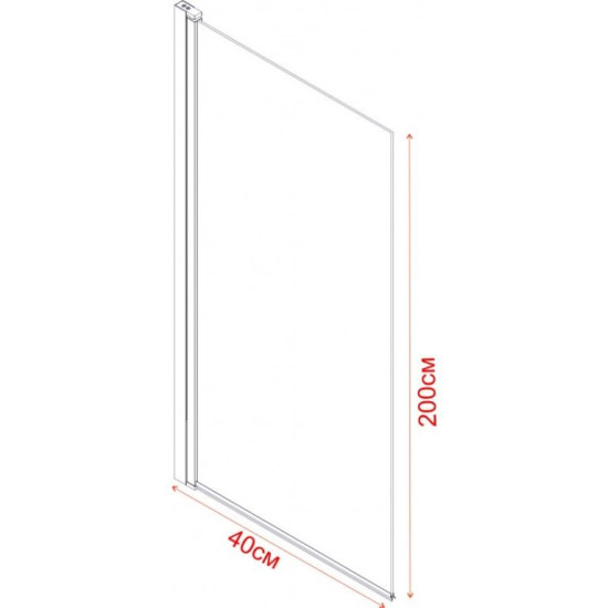 Стационарен параван за душ прозрачно стъкло ICS 113-2TR/40