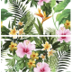 Плочки за баня модел White Glossy/Tropical Flowers 30×60 гланц