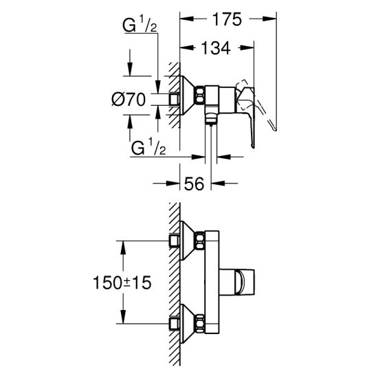 Смесител за душ Grohe BauLoop 23633001