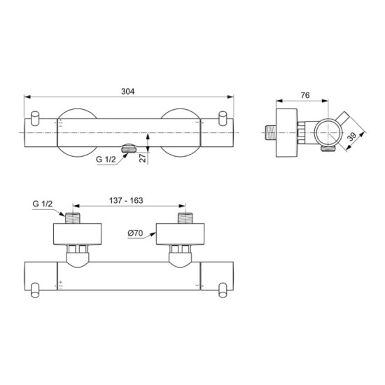 Термостатен смесител за душ Ideal Standard Ceratherm T125 A7587AA