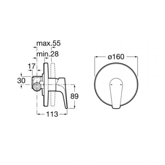 Смесител за вграждане за душ Atlas A5A2290C00