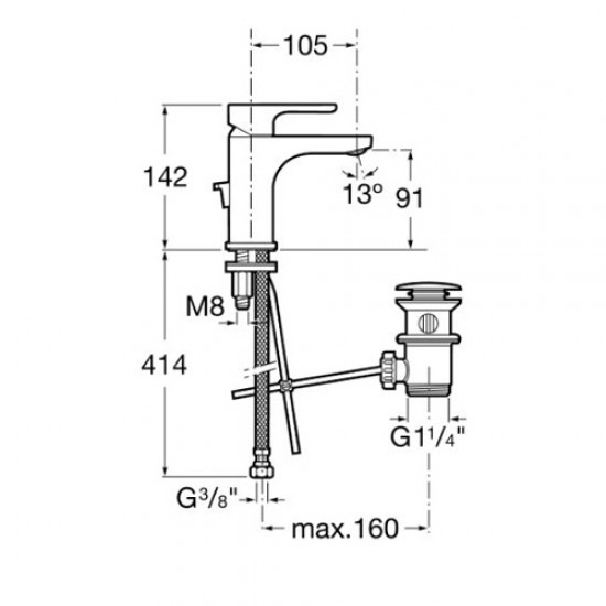 Смесител за мивка с изпразнител L20 A5A3I09C00