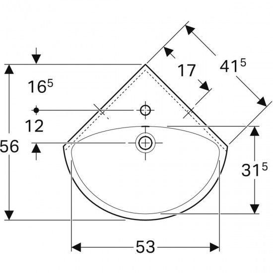 ЪГЛОВА МИВКА – GEBERIT SELNOVA 500.327.01.1